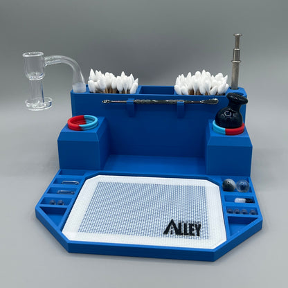 Heady Prints 3D printed blue dab station, angled view