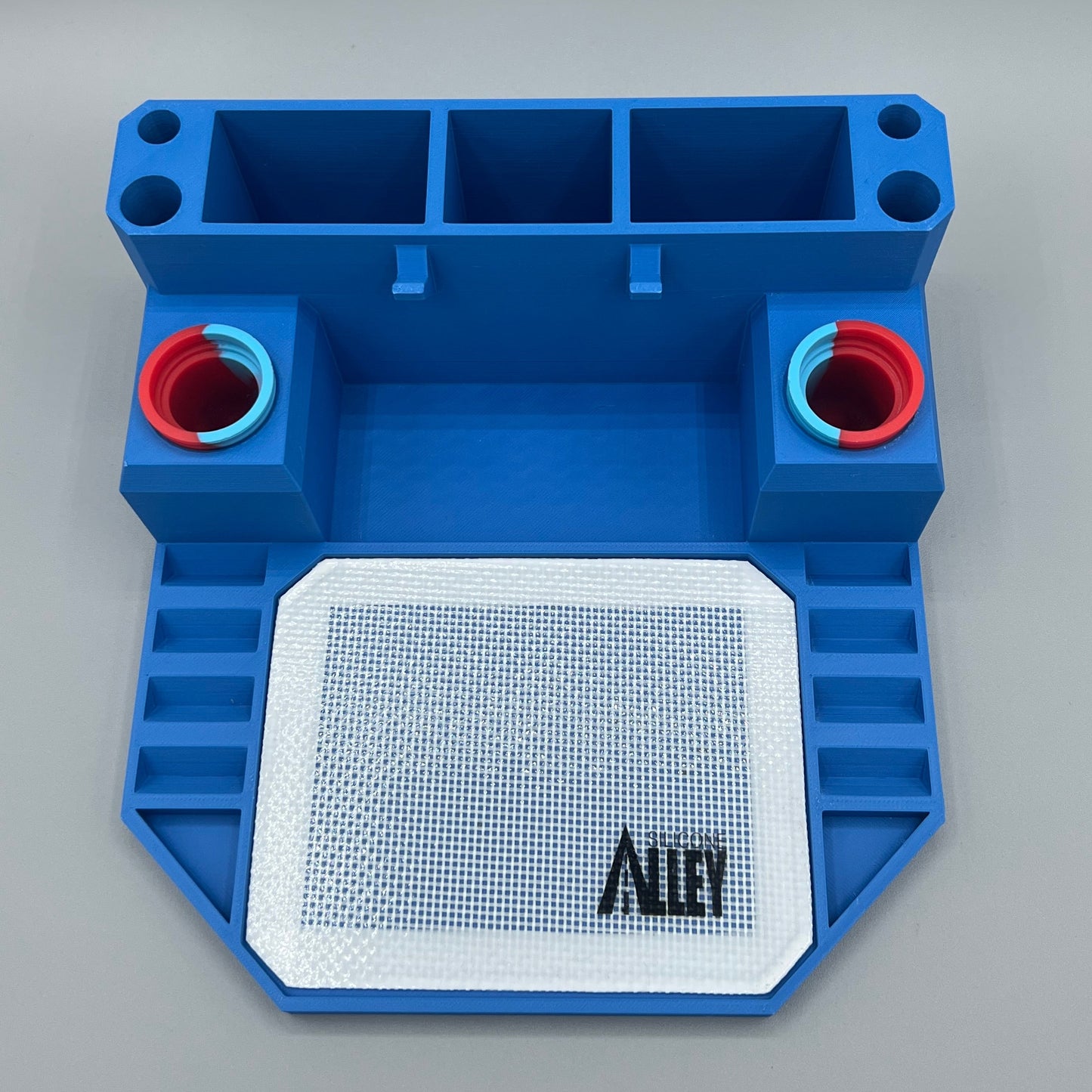 Heady Prints 3D printed blue dab station, front view