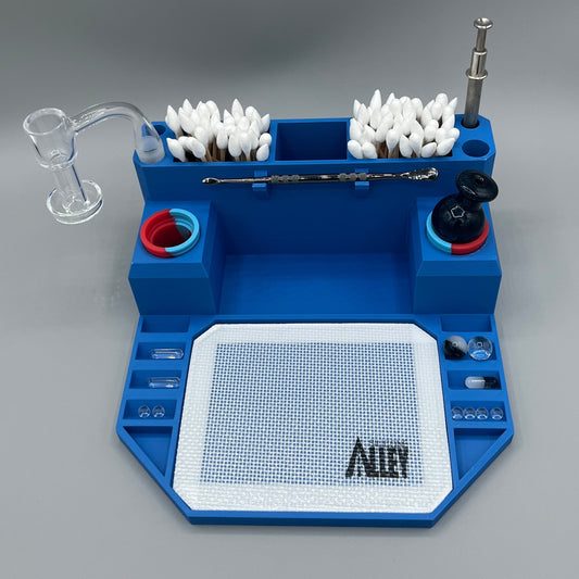 Heady Prints 3D printed blue dab station, with accessories