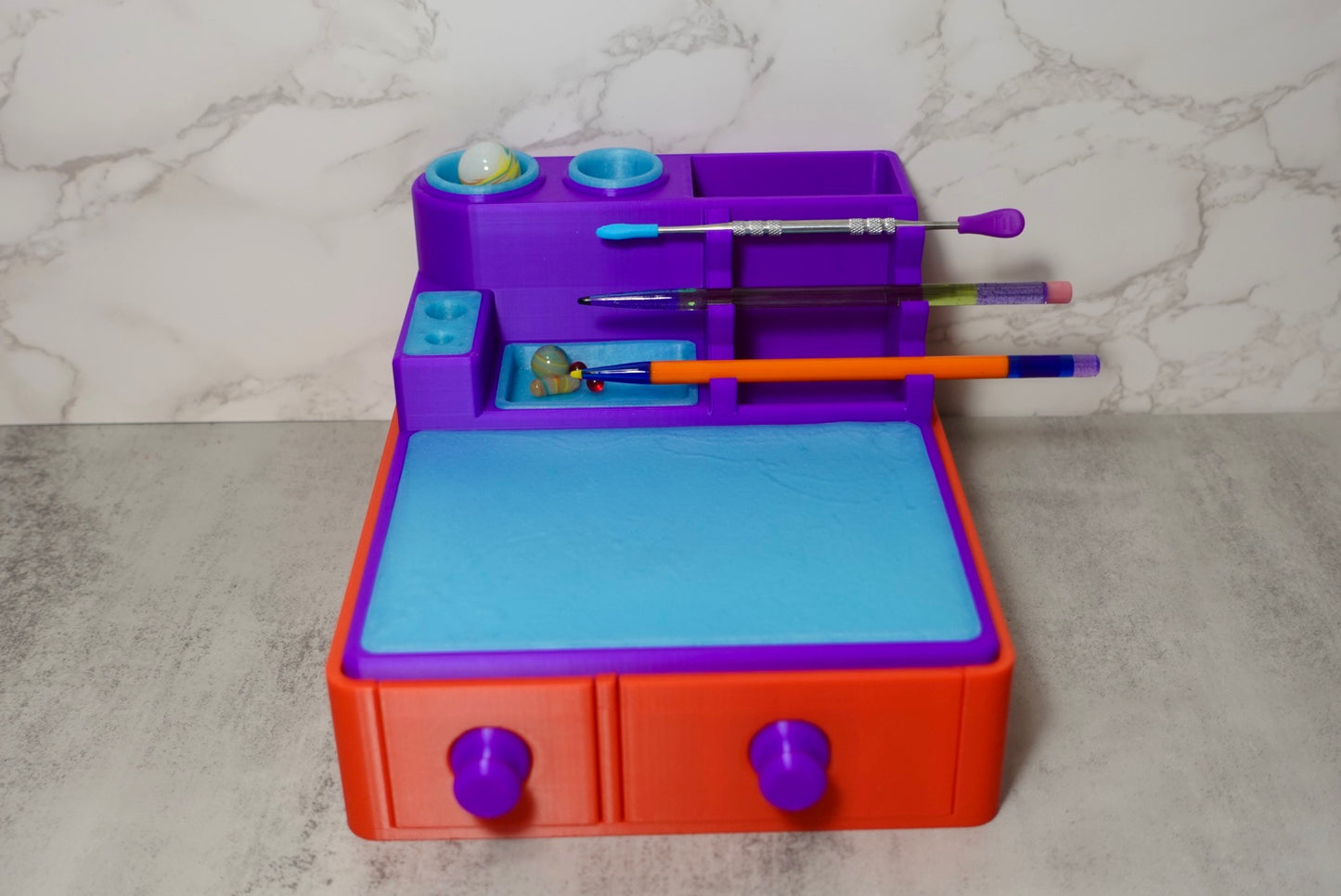 Heady Prints 3D printed multicolor desk organizer with tool attachments, desk companion