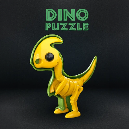 Heady Prints 3D printed blue dinosaur puzzle, tabletop collectible