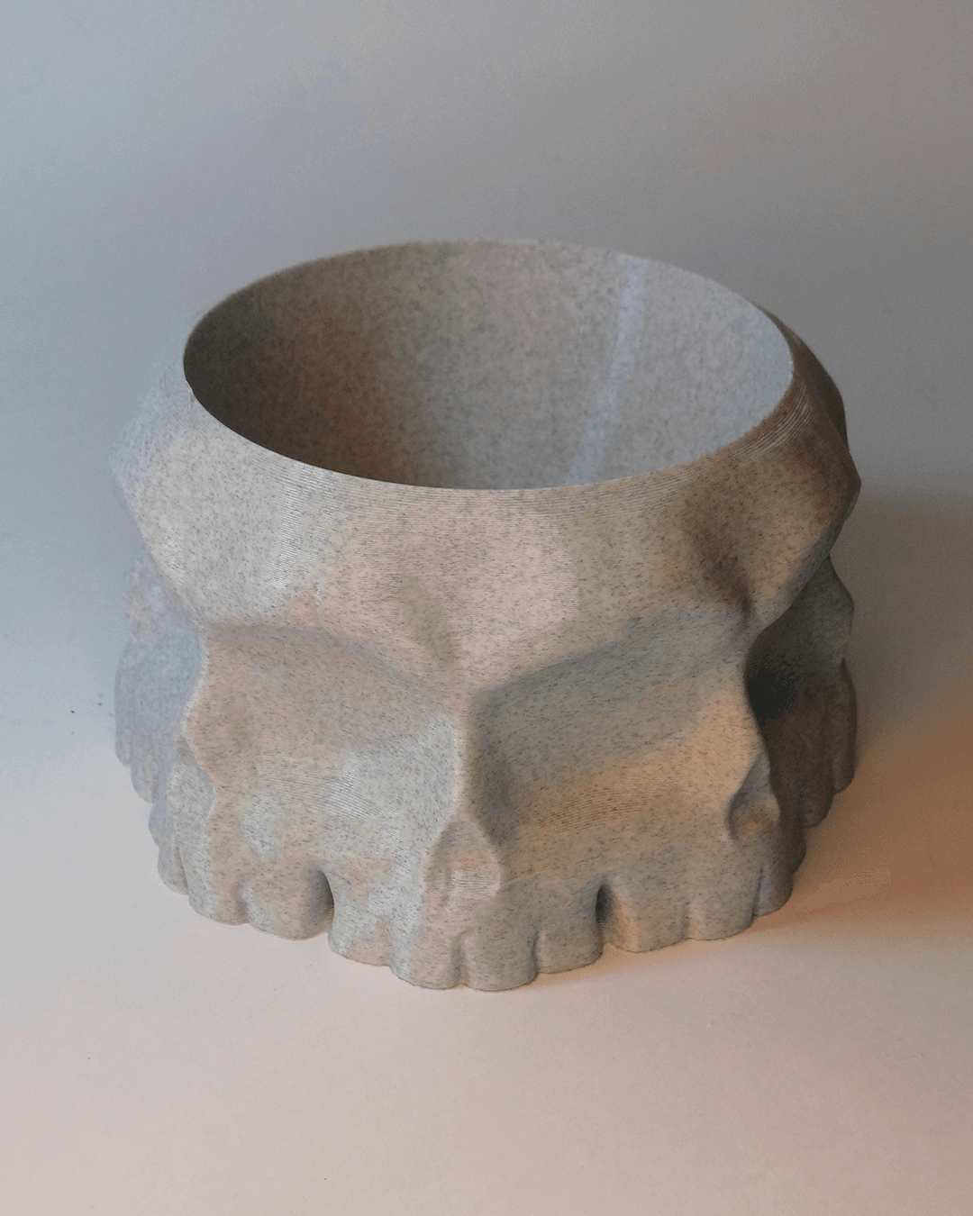 Heady Prints 3D printed white geometric elephant bowl, product view