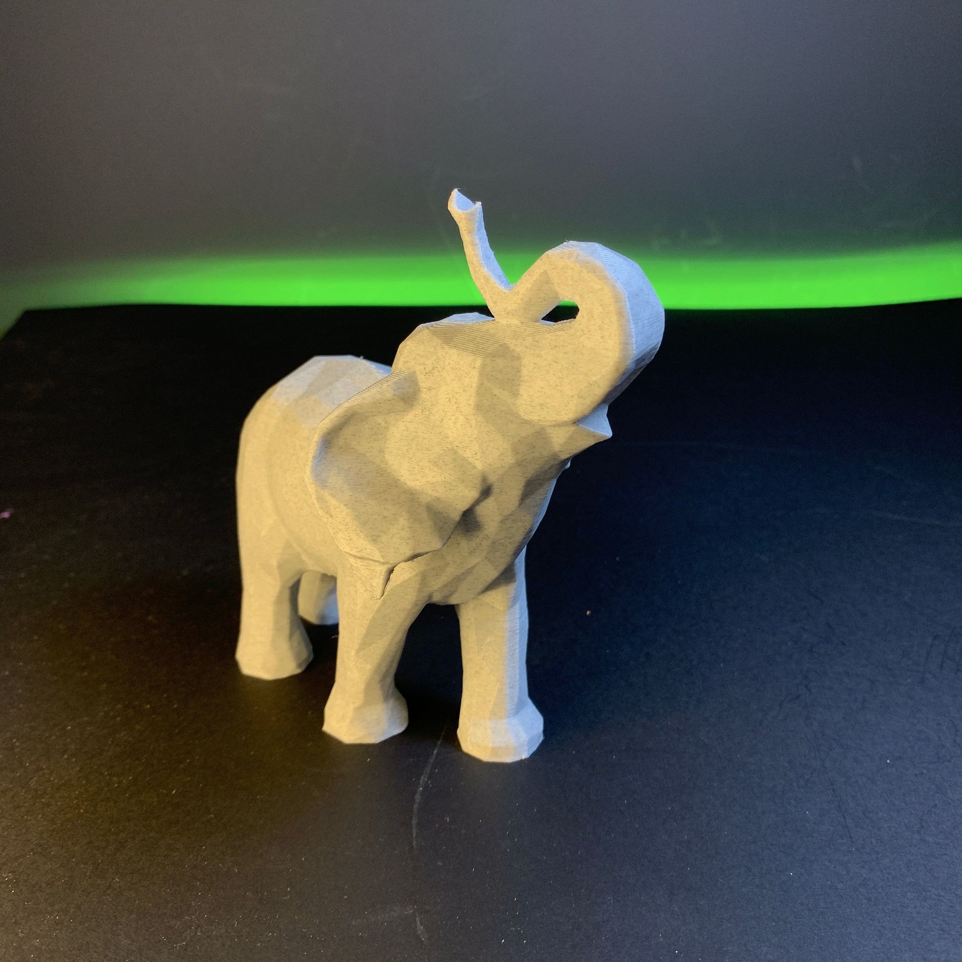 Heady Prints 3D printed geometric elephant figurine, desk companion collectible