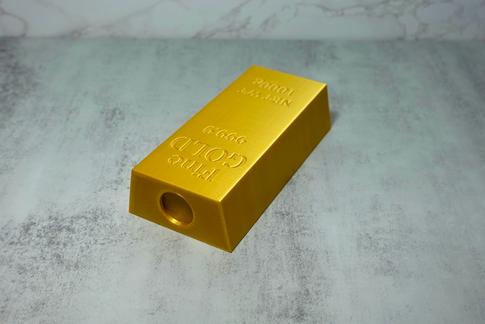 Heady Prints 3D printed gold bar shaped novelty storage container, decorative accessory