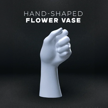 Heady Prints 3D printed white hand-shaped flower vase, home accent decor