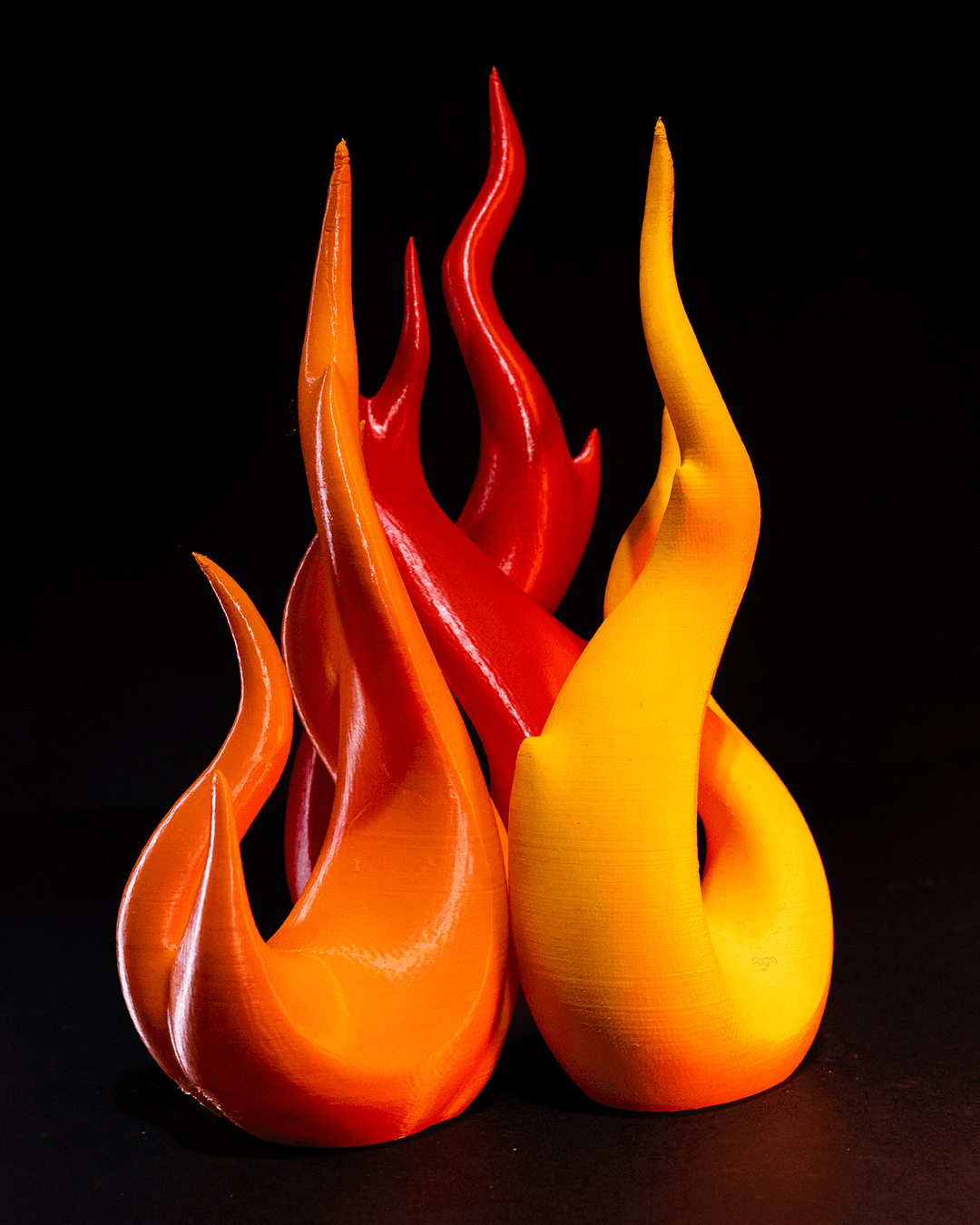 Heady Prints 3D printed infinity flames sculpture, full product view