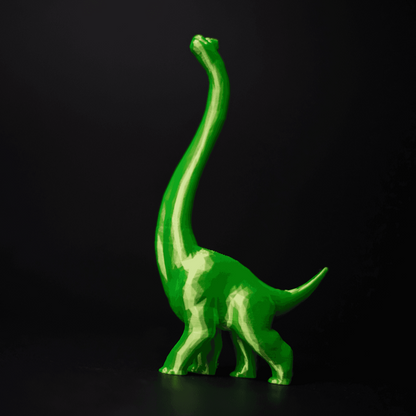 Heady Prints 3D printed low poly green brachiosaurus figurine, desk companion collectible