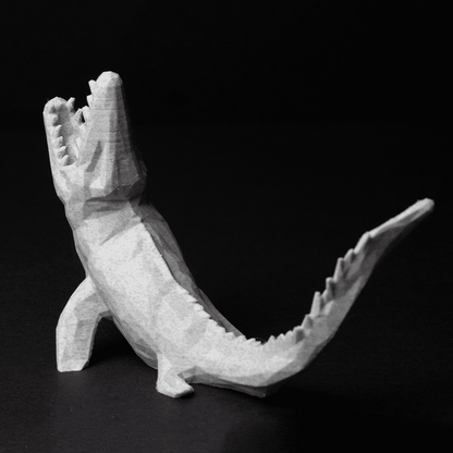 Heady Prints 3D printed low poly raptor figurine, desk companion collectible