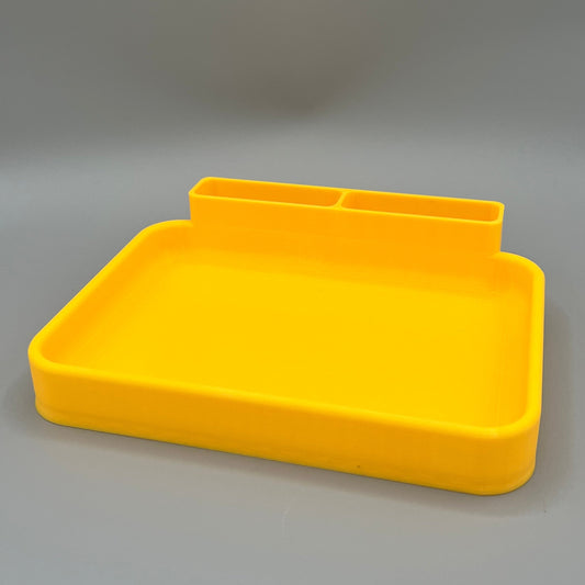Heady Prints 3D printed yellow model R1 tray, side view