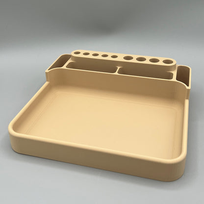 Heady Prints 3D printed tan model R2 tray, side view