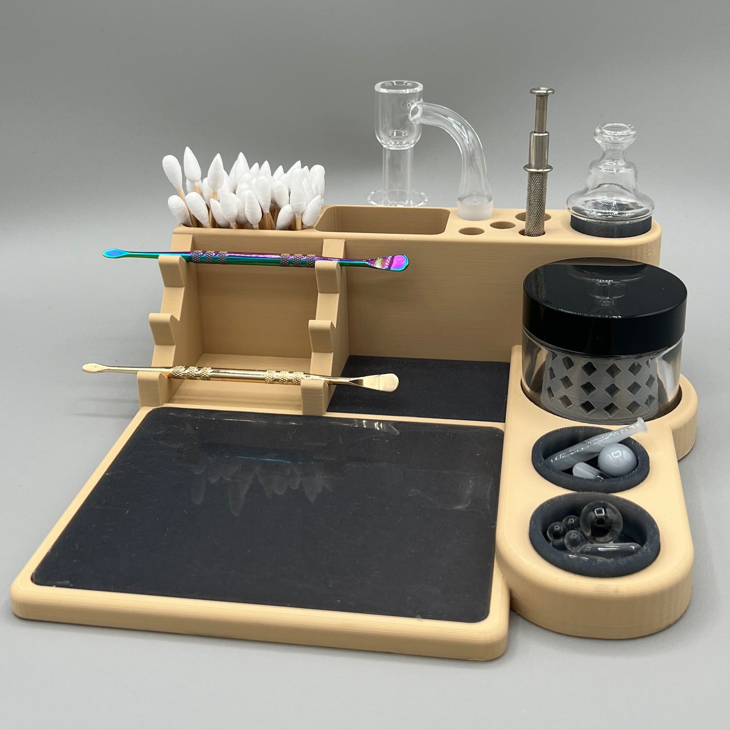 Heady Prints 3D printed tan model X2 station, front view