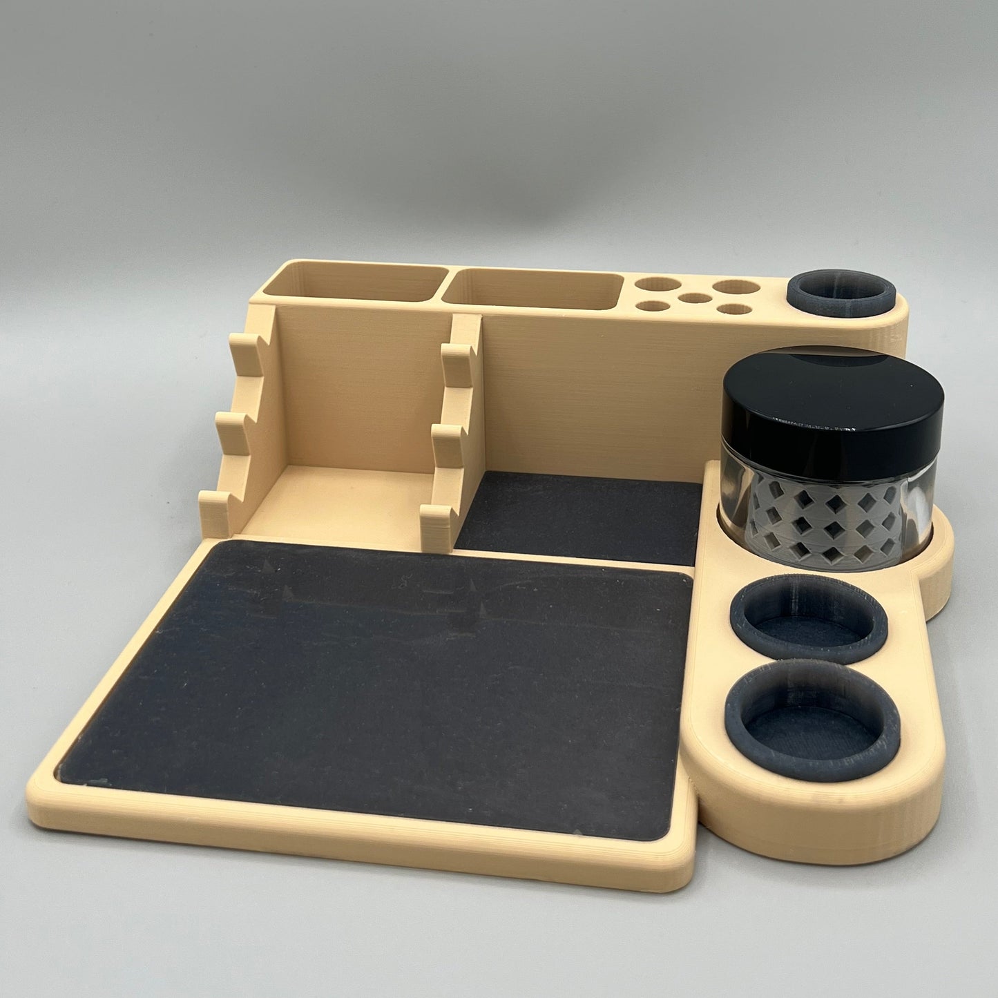 Heady Prints 3D printed tan model X2 station, top view