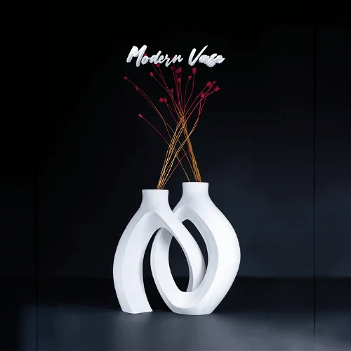 Heady Prints 3D printed white modern vase, promo