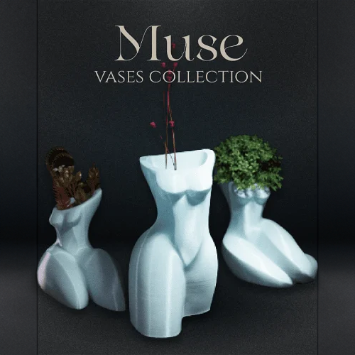 Heady Prints 3D printed white Muse vases collection, home accent decor