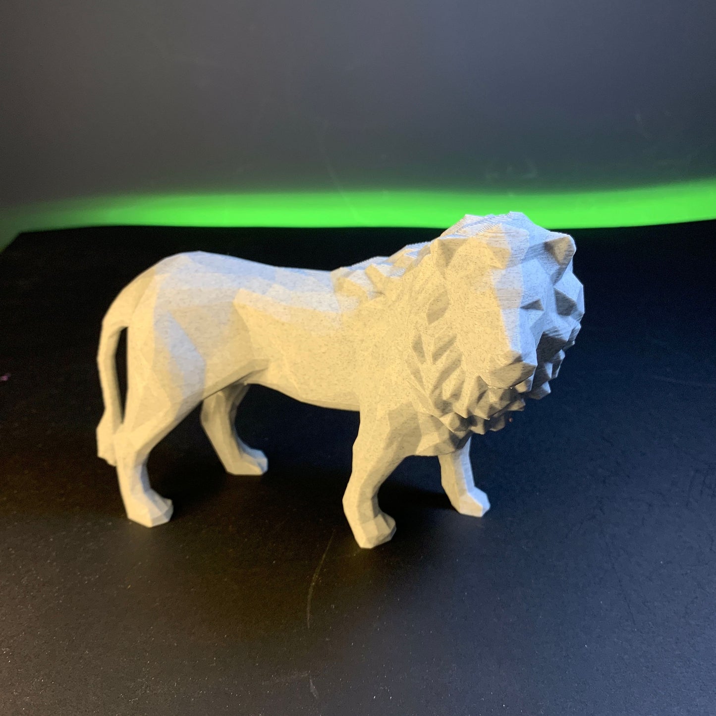 Heady Prints 3D printed geometric poly lion figurine, desk companion collectible