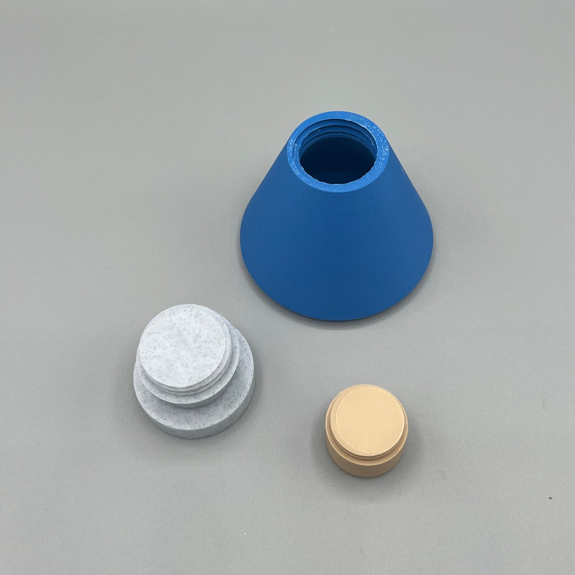 Heady Prints 3D printed blue potion bottle, with cork