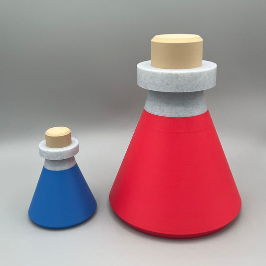 Heady Prints 3D printed multicolor potion bottles, group shot