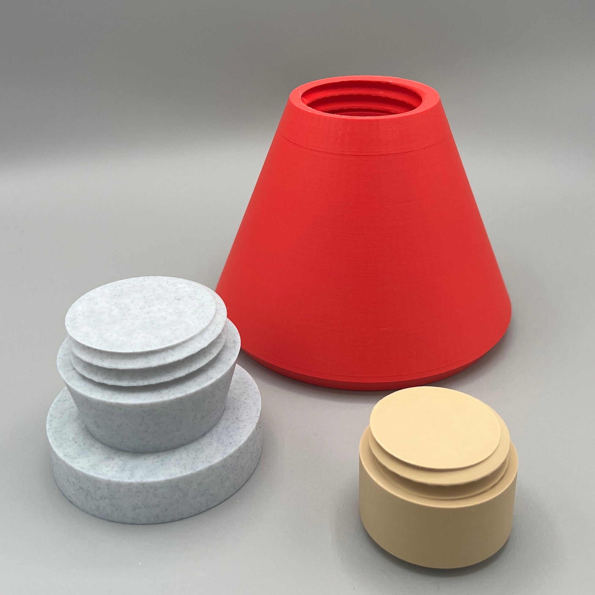 Heady Prints 3D printed multicolor potion bottles, top view