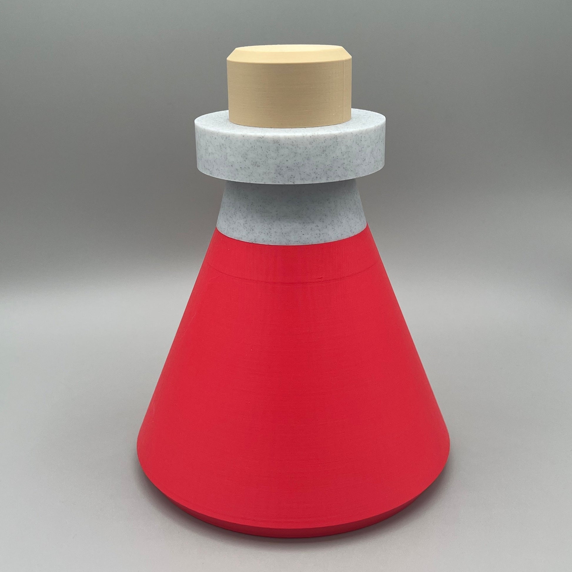 Heady Prints 3D printed red potion bottle, side view