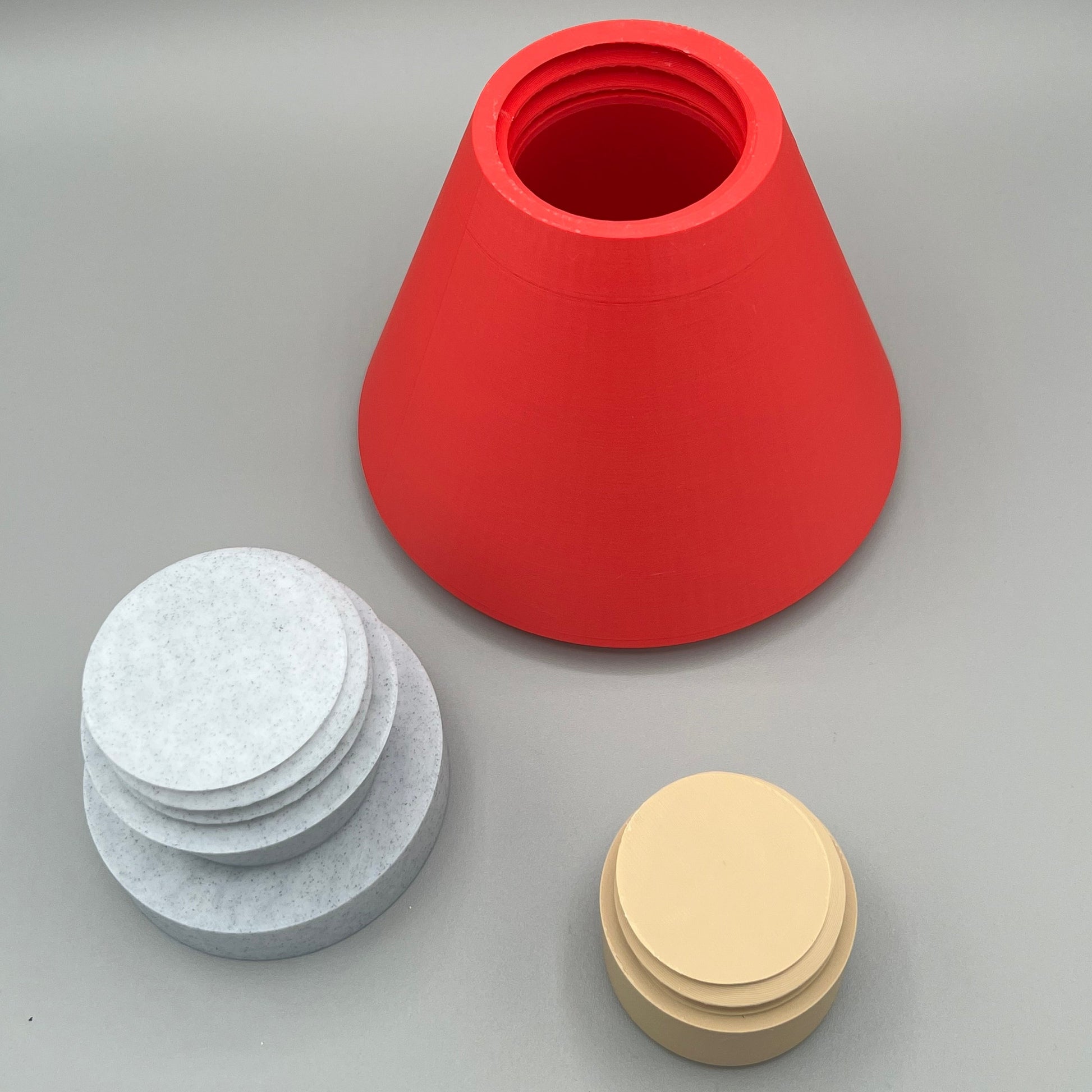 Heady Prints 3D printed red potion bottle, with parts