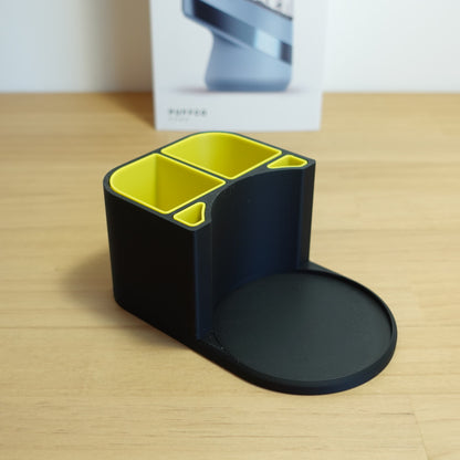Heady Prints 3D printed black and yellow Puffco Peak dab organizer, session accessory
