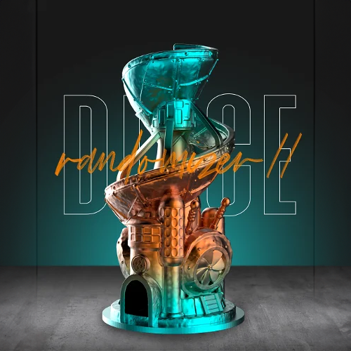 Heady Prints 3D printed teal and orange rainbow dice holder, tabletop gaming accessory