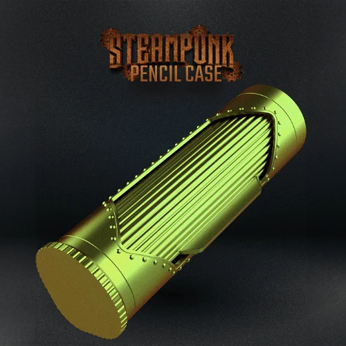 Heady Prints 3D printed pink steampunk pencil case, desk companion accessory