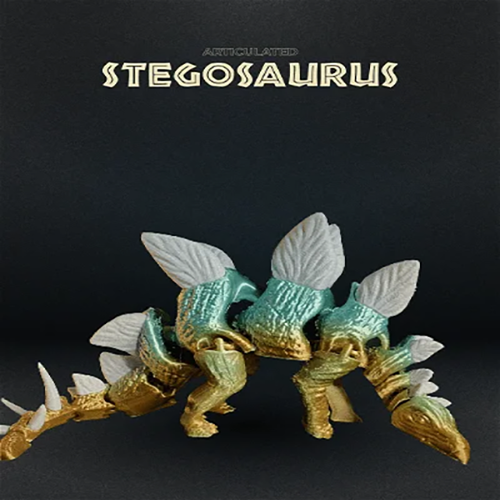 Heady Prints 3D printed teal stegosaurus figurine, desk companion collectible