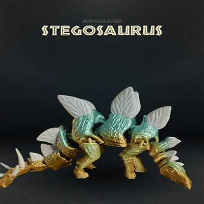 Heady Prints 3D printed teal stegosaurus figurine, desk companion collectible