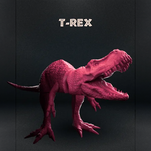 Heady Prints 3D printed pink T-Rex figurine, desk companion collectible