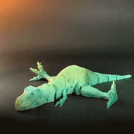 Heady Prints 3D printed pink T-Rex figurine, animated product view