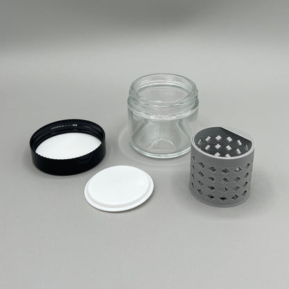 Heady Prints 3D printed green 2oz terp pearl cleaner, parts view