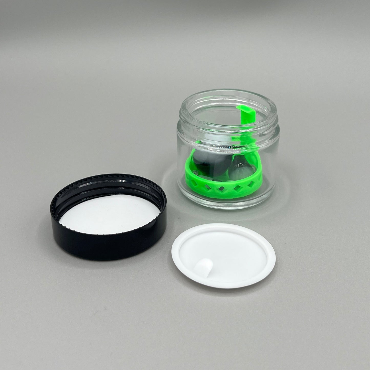 Heady Prints 3D printed green 2oz terp pearl cleaner, top view