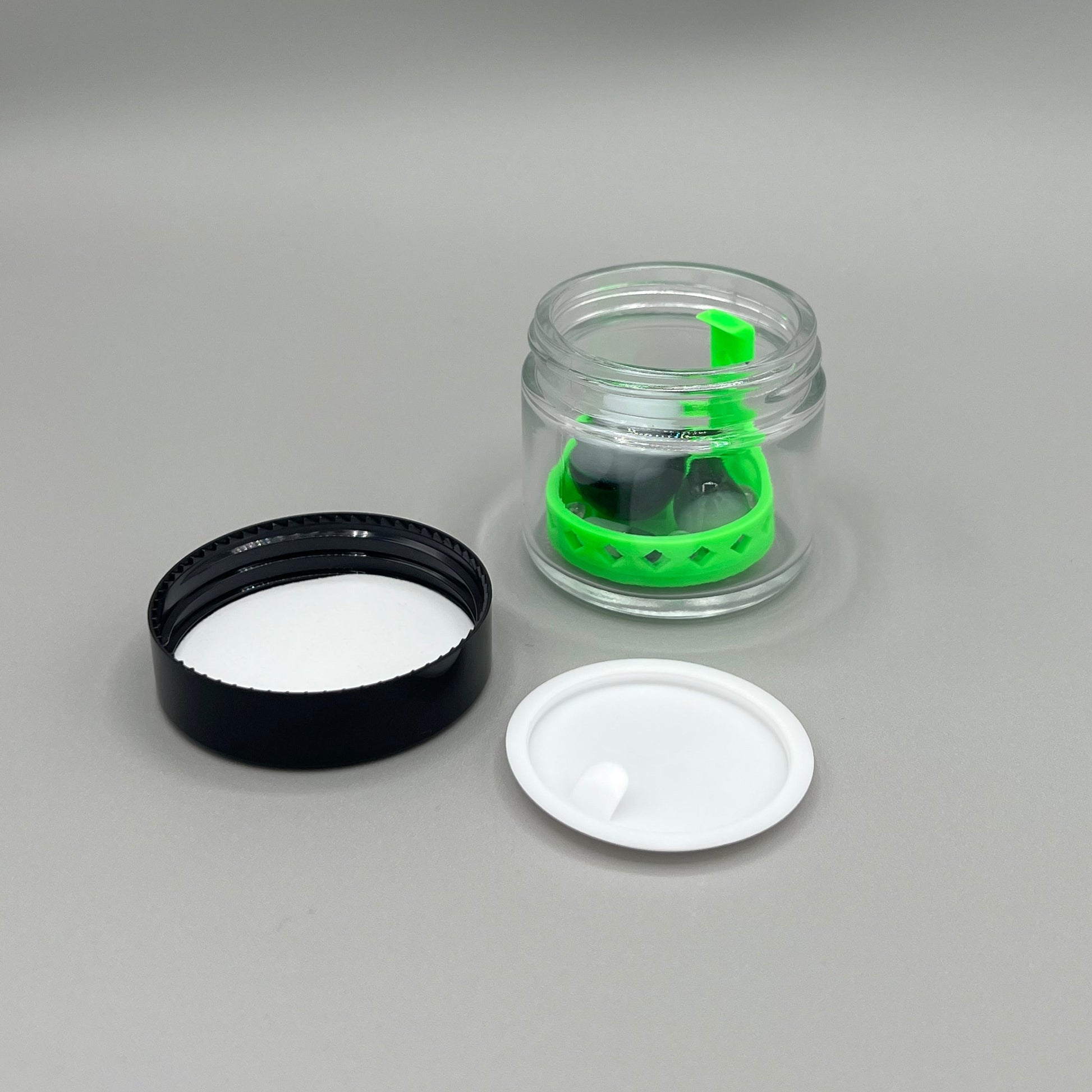 Heady Prints 3D printed green 2oz terp pearl cleaner, top view