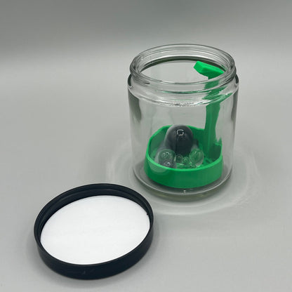 Heady Prints 3D printed green terp pearl cleaner, angled view