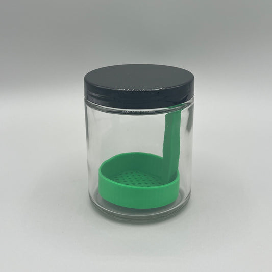 Heady Prints 3D printed green terp pearl cleaner, front view