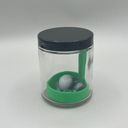 Heady Prints 3D printed green terp pearl cleaner, side view