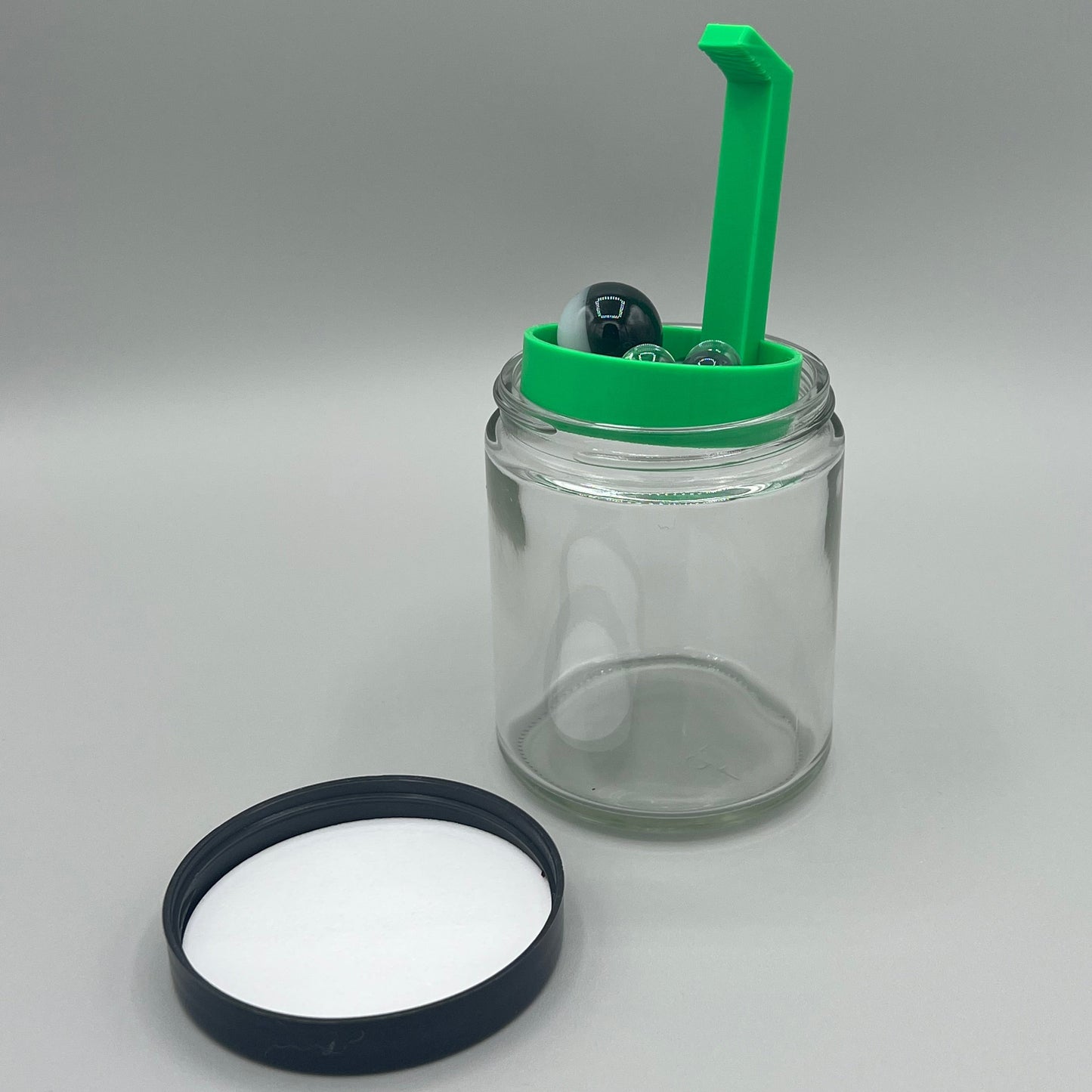 Heady Prints 3D printed green terp pearl cleaner, three quarter view