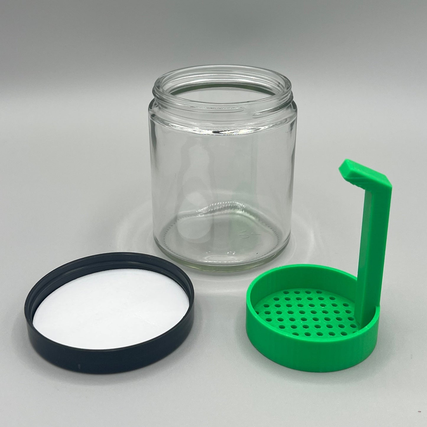 Heady Prints 3D printed green terp pearl cleaner, with jar