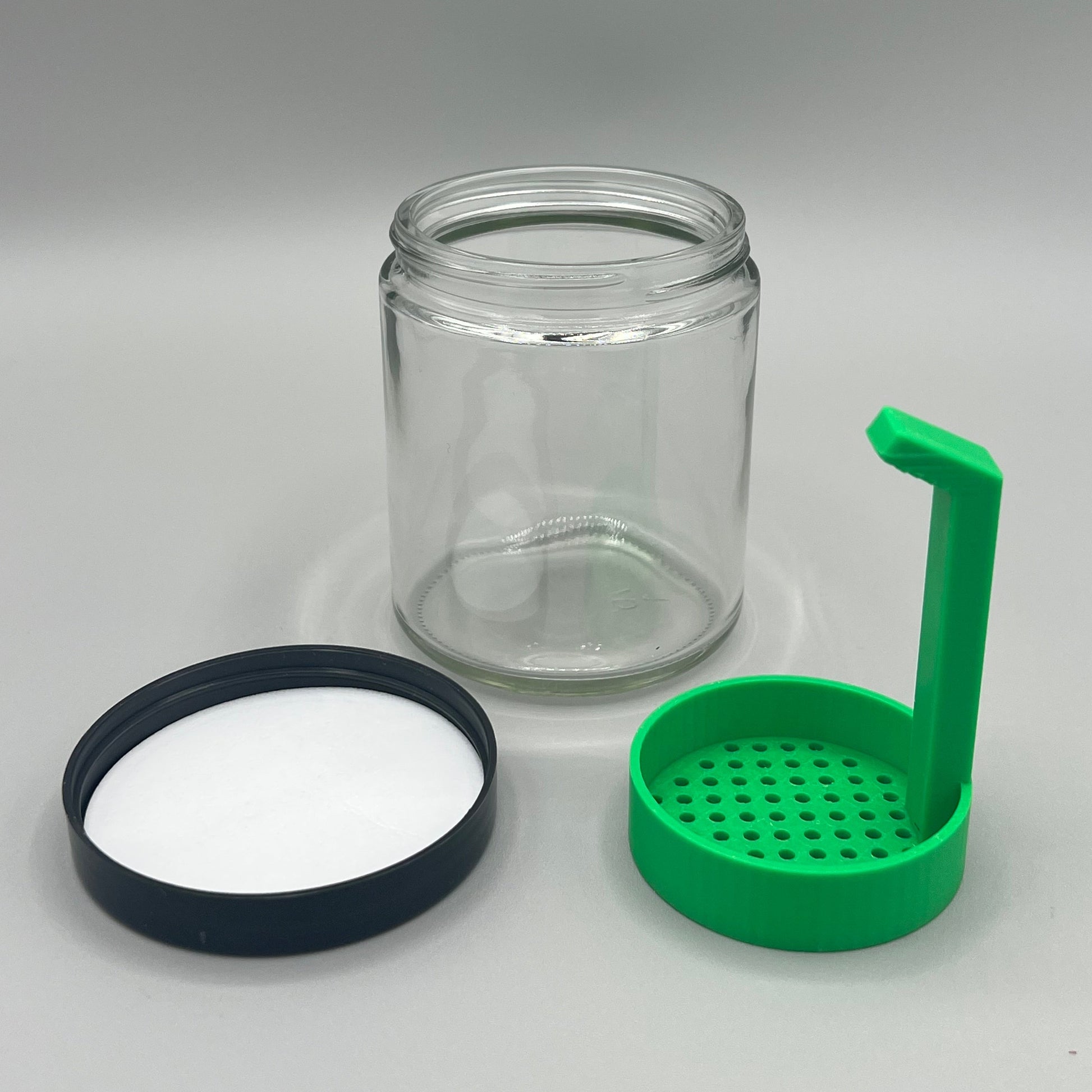 Heady Prints 3D printed green terp pearl cleaner, with jar