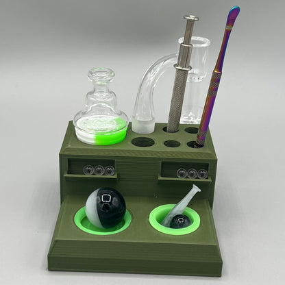 Heady Prints 3D printed green terp pearl station, side view