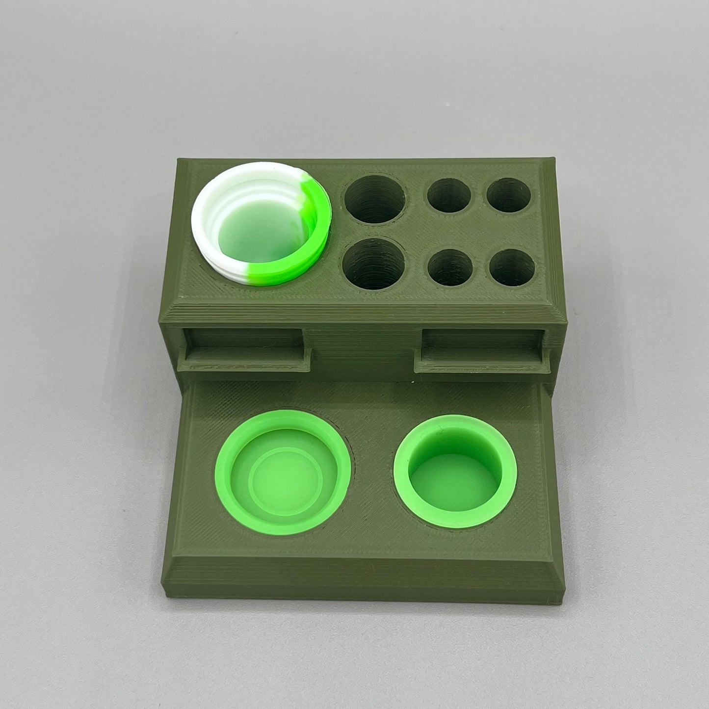 Heady Prints 3D printed green terp pearl station, top view