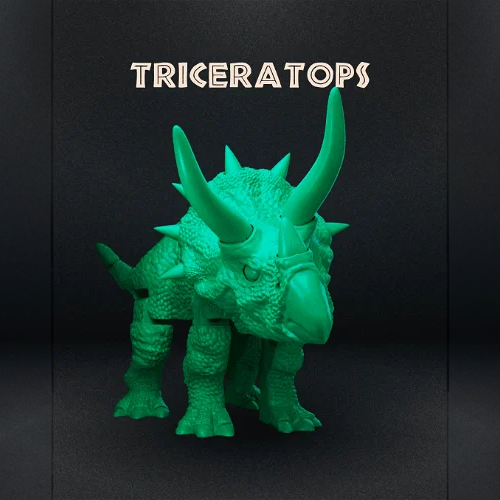 Heady Prints 3D printed articulated triceratops figurine, desk companion collectible