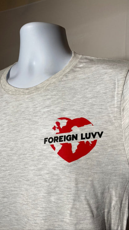 Heady Prints 3D printed grey Foreign Luvv shirt, both logos front view