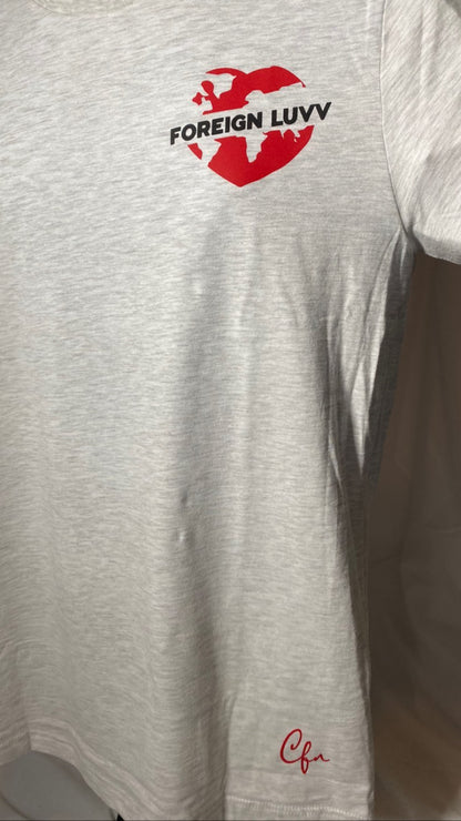 Heady Prints 3D printed grey Foreign Luvv shirt, crest logo front view