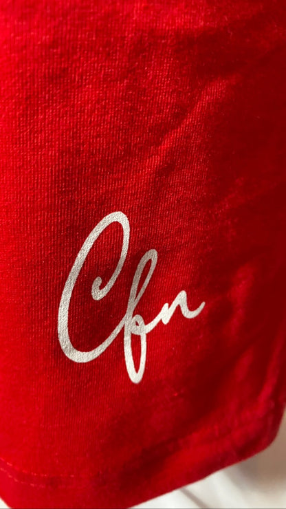 Heady Prints 3D printed red Foreign Luvv shirt, bottom logo front view