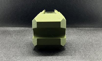 Heady Prints 3D printed green heady cube, dark carb cap top view